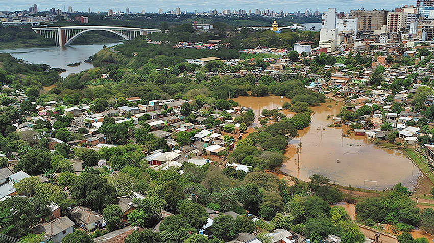 El barrio San Rafael de Ciudad del Este suele ser la mas afectada por las inundaciones.