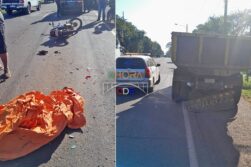 Conductor de moto MURIO luego de COLISIONAR contra la parte trasera de un camión TUMBA en Hernandarias