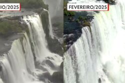 Las Cataratas del YGUAZU con poca agua debido a SEQUÍA en el Brasil.