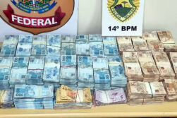 Tres hombres fueron captados huyendo de una vivienda donde la policía halló más de R$ 1,2 millones en Foz de Yguazu