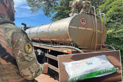 Incautan 4 toneladas de agrotóxicos ocultos en camión transportador de leche.